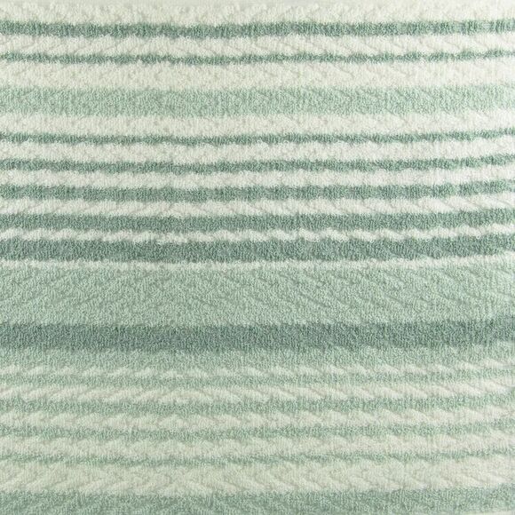 Smart Home Striped Jacquard Green and White Three Piece Bath Towel Set - Picture 4 of 7